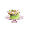 Ideas 4 estaciones cuenco con pie cristal ø23xh8cm rosa