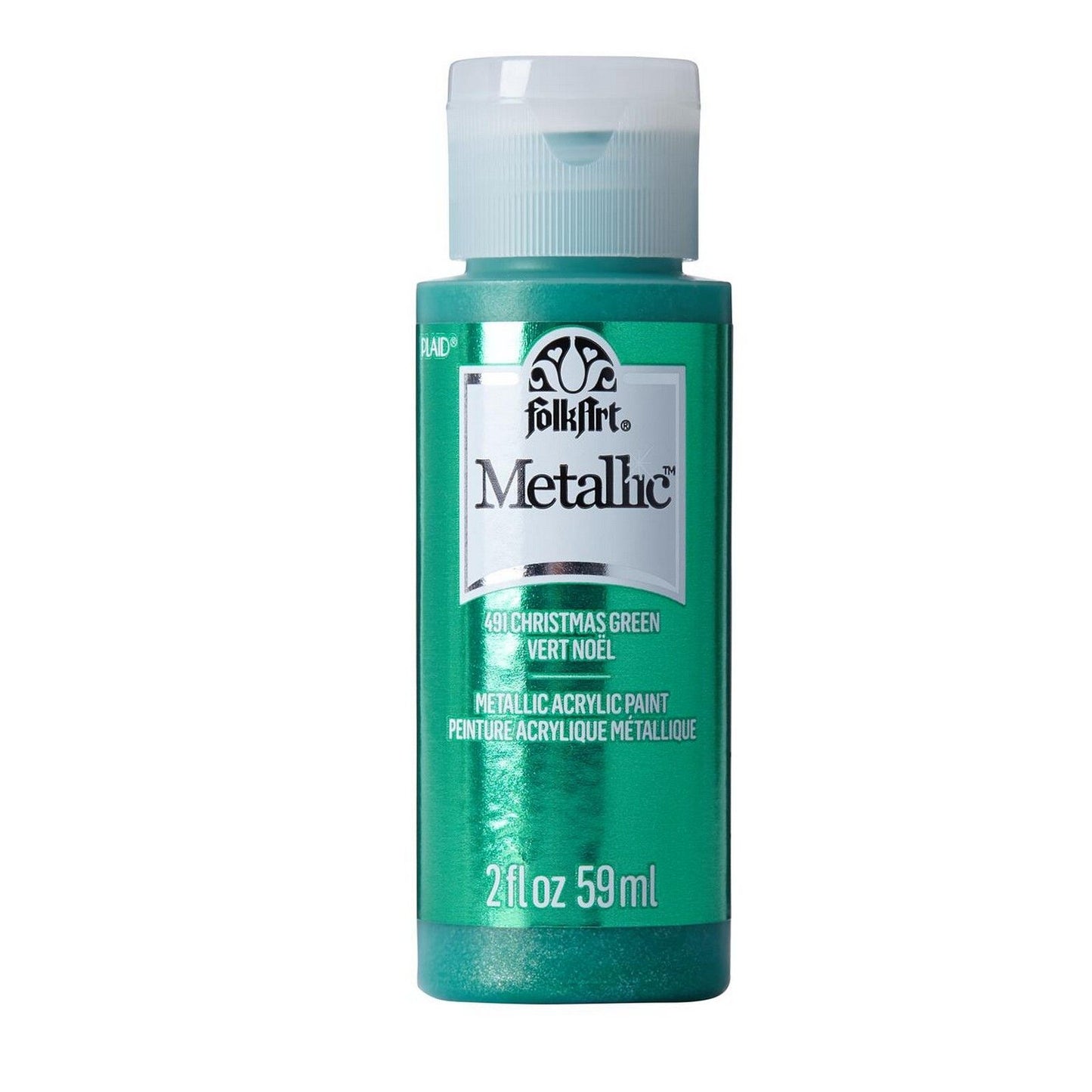 Folkart • pintura acrílica metalizada verde navidad 59ml