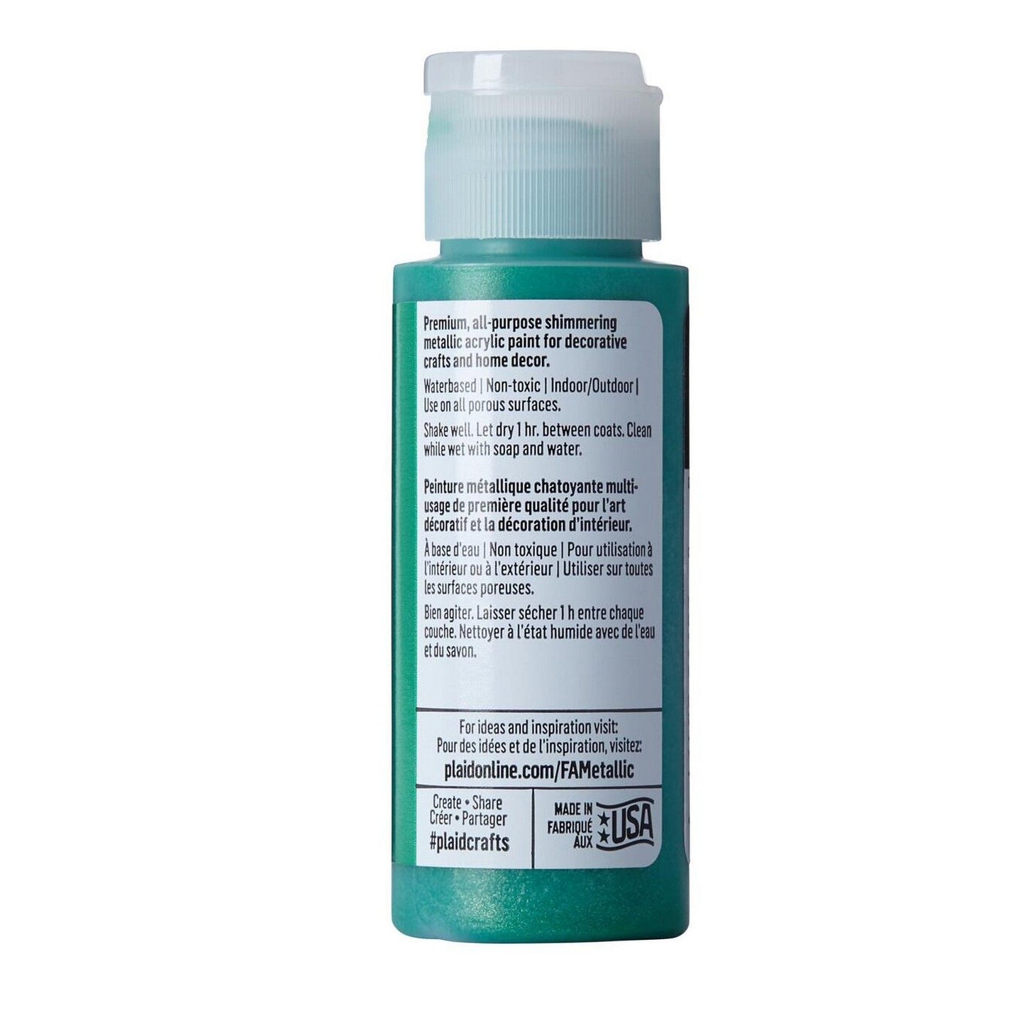 Folkart • pintura acrílica metalizada verde navidad 59ml