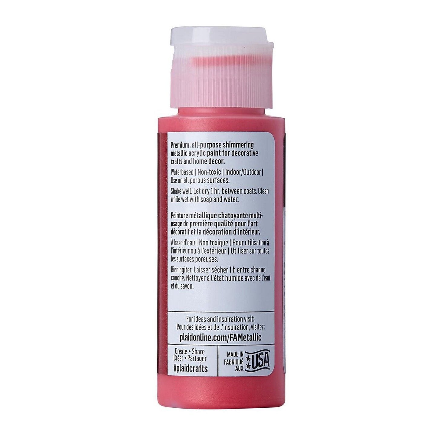 Folkart • vernice acrilica metallizzata rosso brillante 59 ml