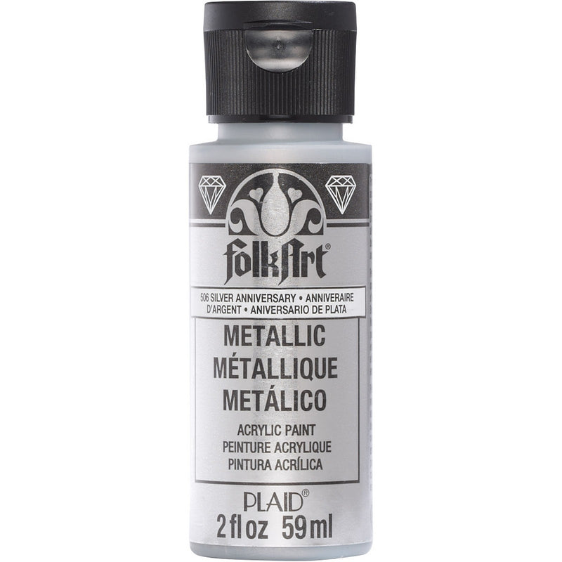 Folkart • vernice acrilica metallizzata argento anniversario 59ml