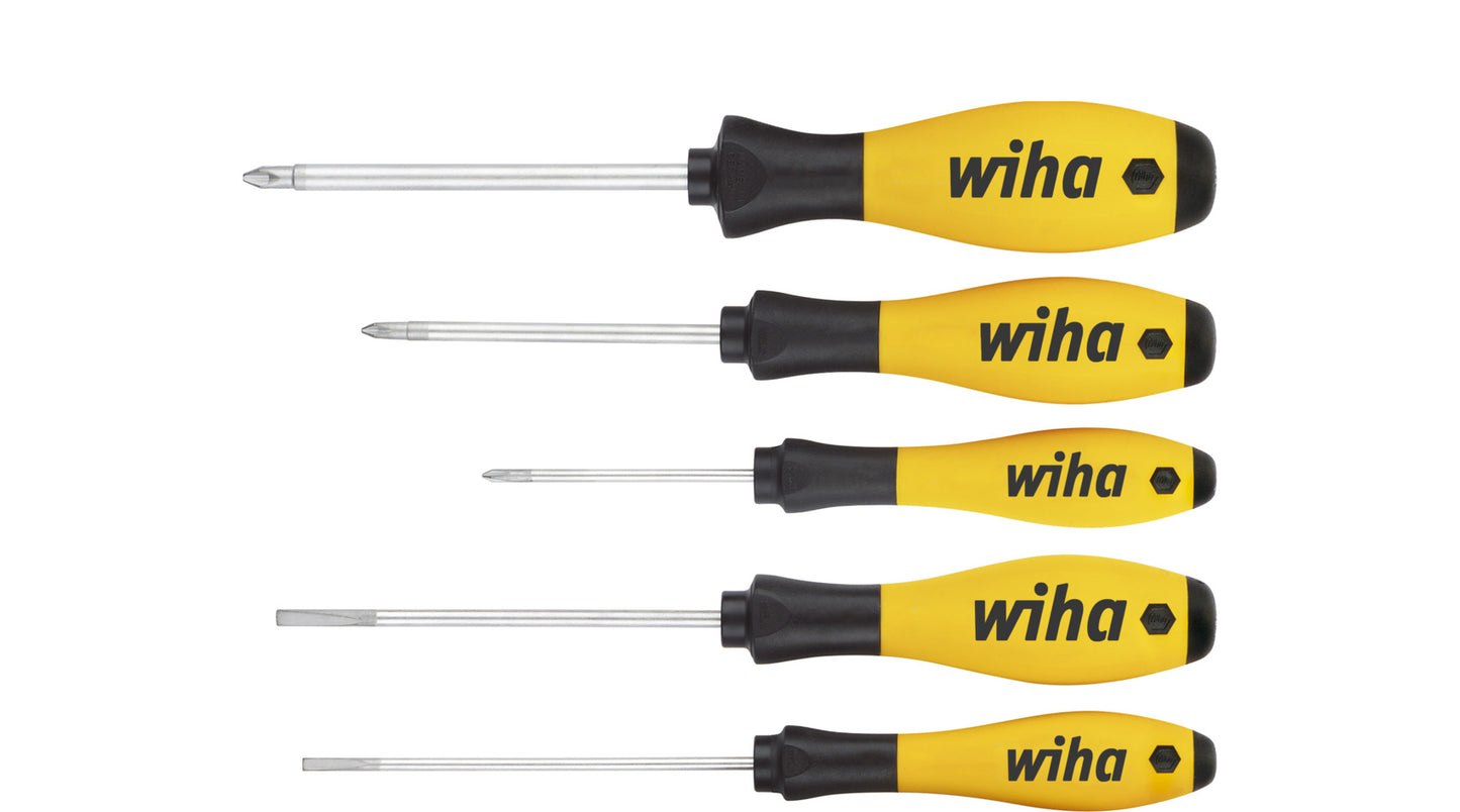 Wiha schroevendraaierset softfinish esd (geel zwart, 5-delig)