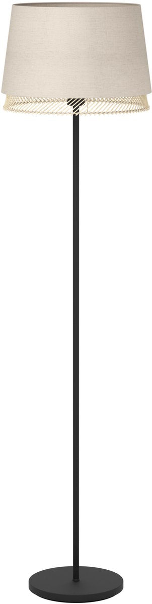 Eglo tabley vloerlamp - e27 - 153 cm - natuur|bruin|zwart - textiel