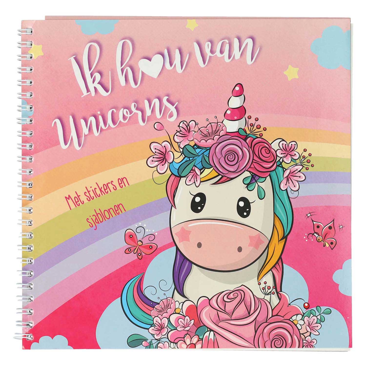 Libro de pegatinas y plantillas me encantan los unicornios
