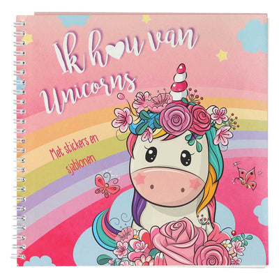 Libro de pegatinas y plantillas me encantan los unicornios