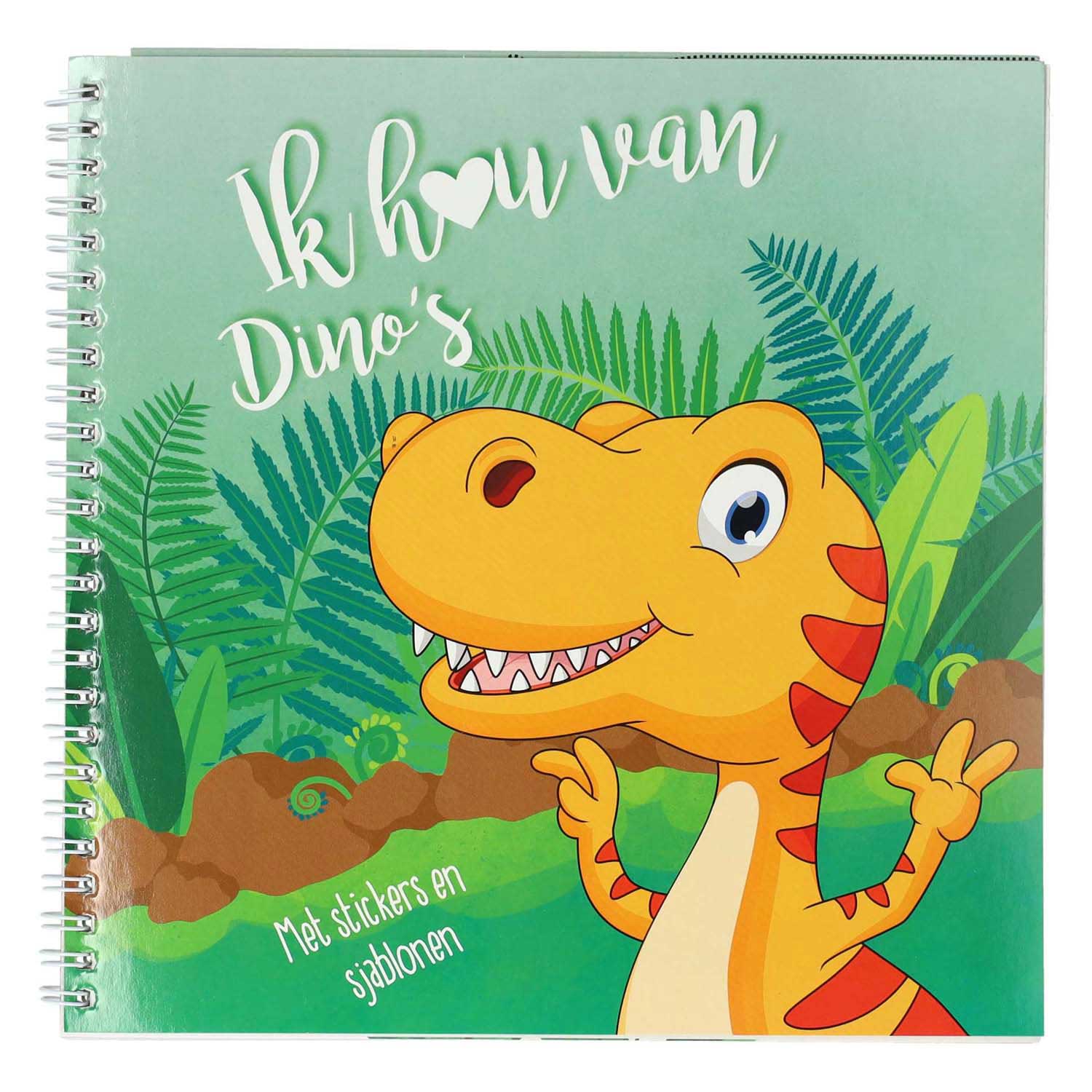 Libro de pegatinas y plantillas Me encantan los dinosaurios