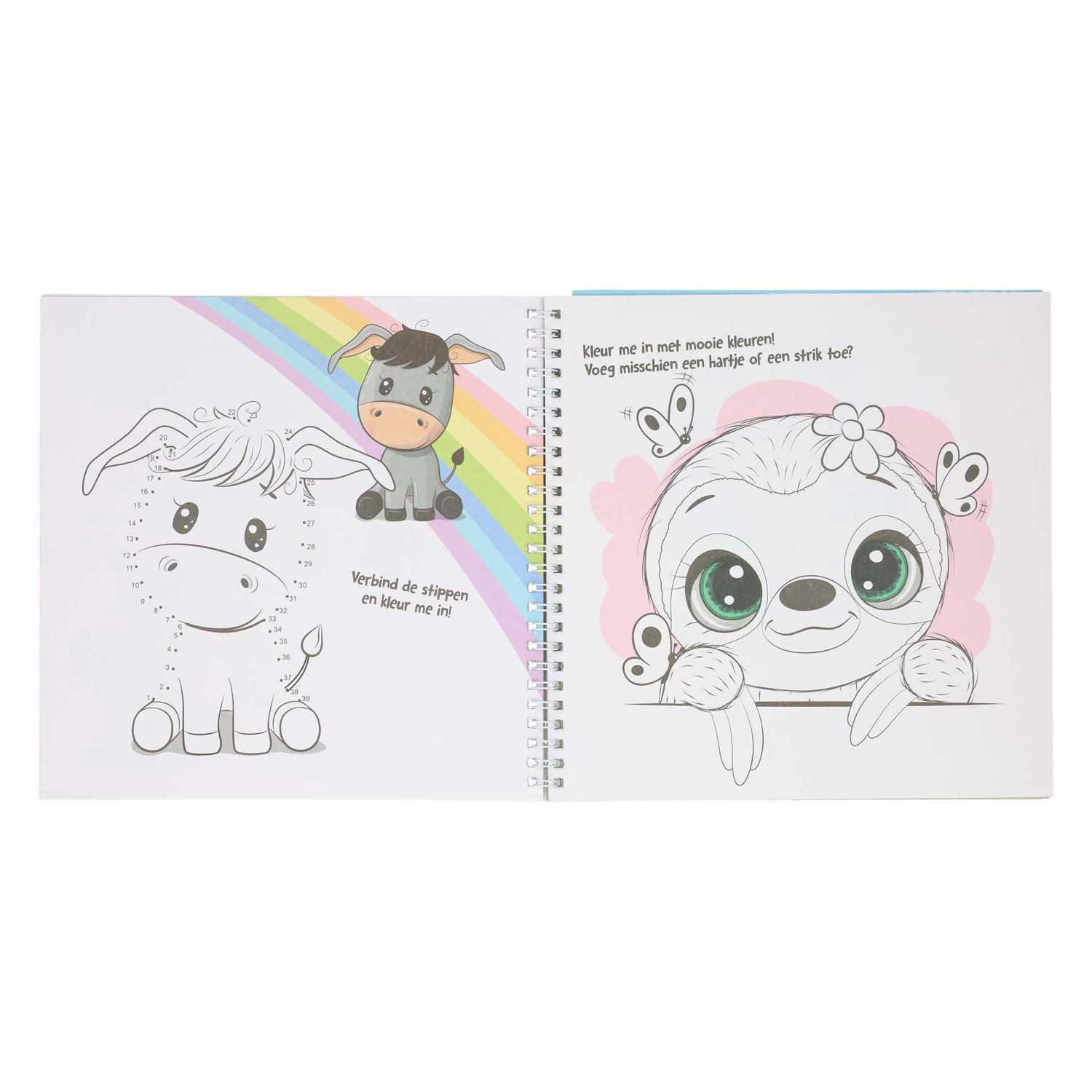 Libro de calcomanía y plantilla Me encantan los animales
