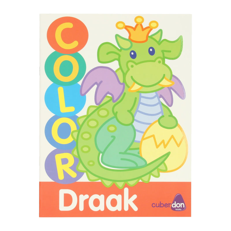 Mondikaarten líneas gruesas libro para colorear dragón de color