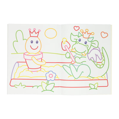 Mondikaarten linee spesse libro da colorare colore drago