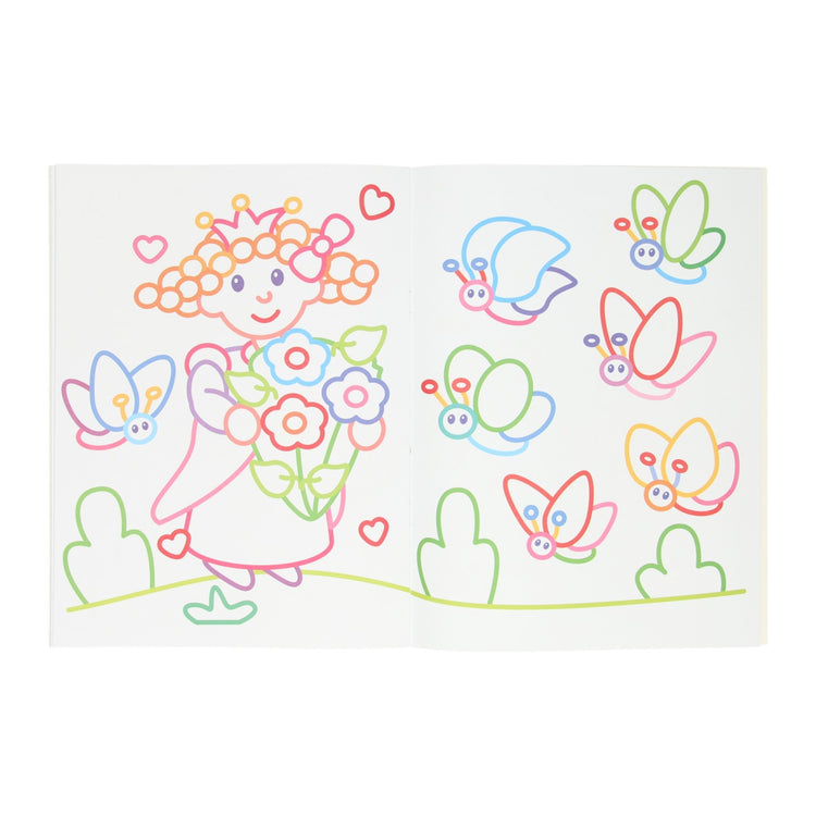 Tarjetas Mondi líneas gruesas libro para colorear princesa de color
