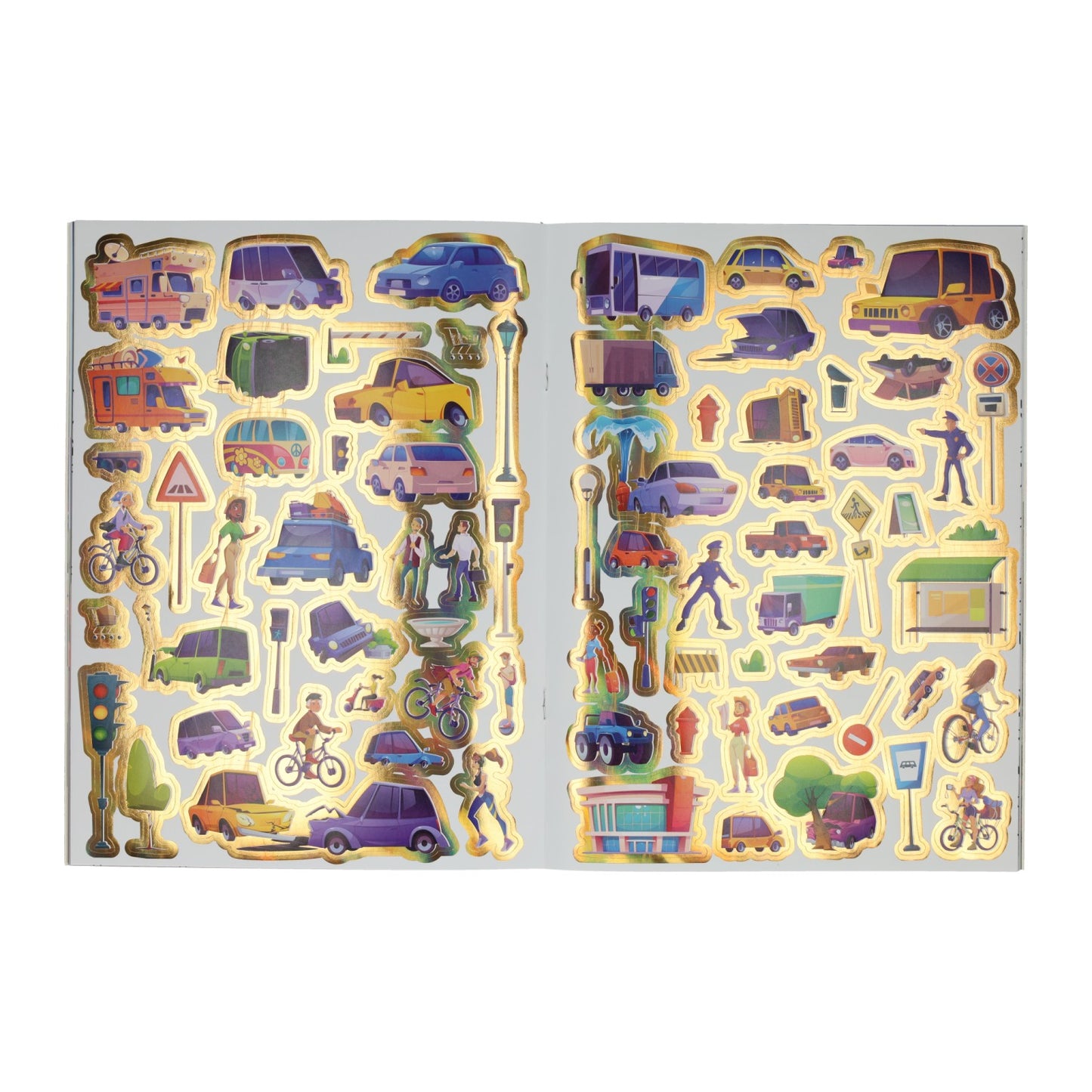 Kleur- en stickerboek voertuigen