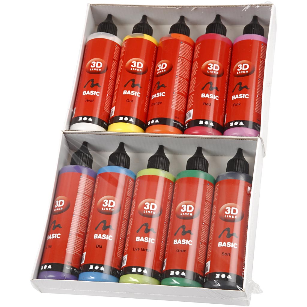 Liner 3D Creative Company, vari colori, 10x100 ml 1 scatola