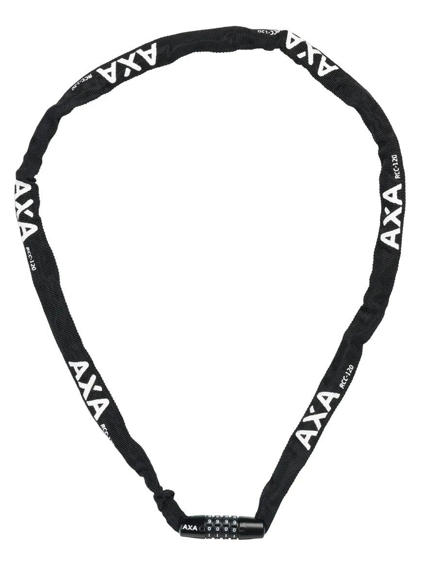 Axa slotketting rigid 120cm codeslot zwart (kaart)
