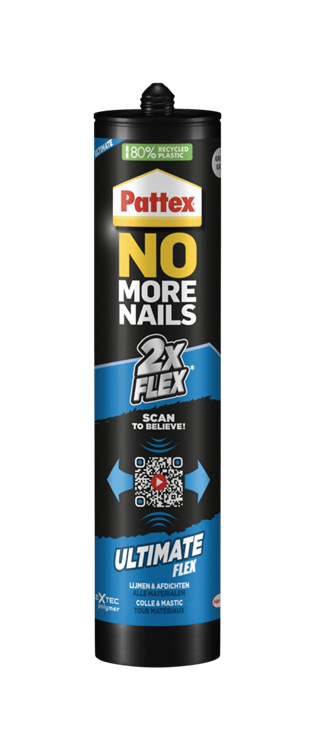 Pattex 1070178 - niente più unghie Ultimate Flex grigio 390 g | 6 pezzi