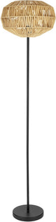 Lampada da terra Eglo Sheldon - e27 - 153,5 cm - nero marrone naturale - carta