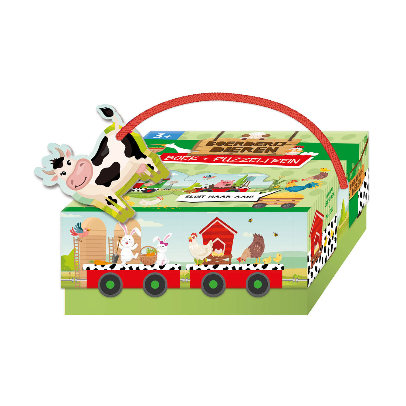 Lantern Publishers Book and Puzzle Train Farm Dieren