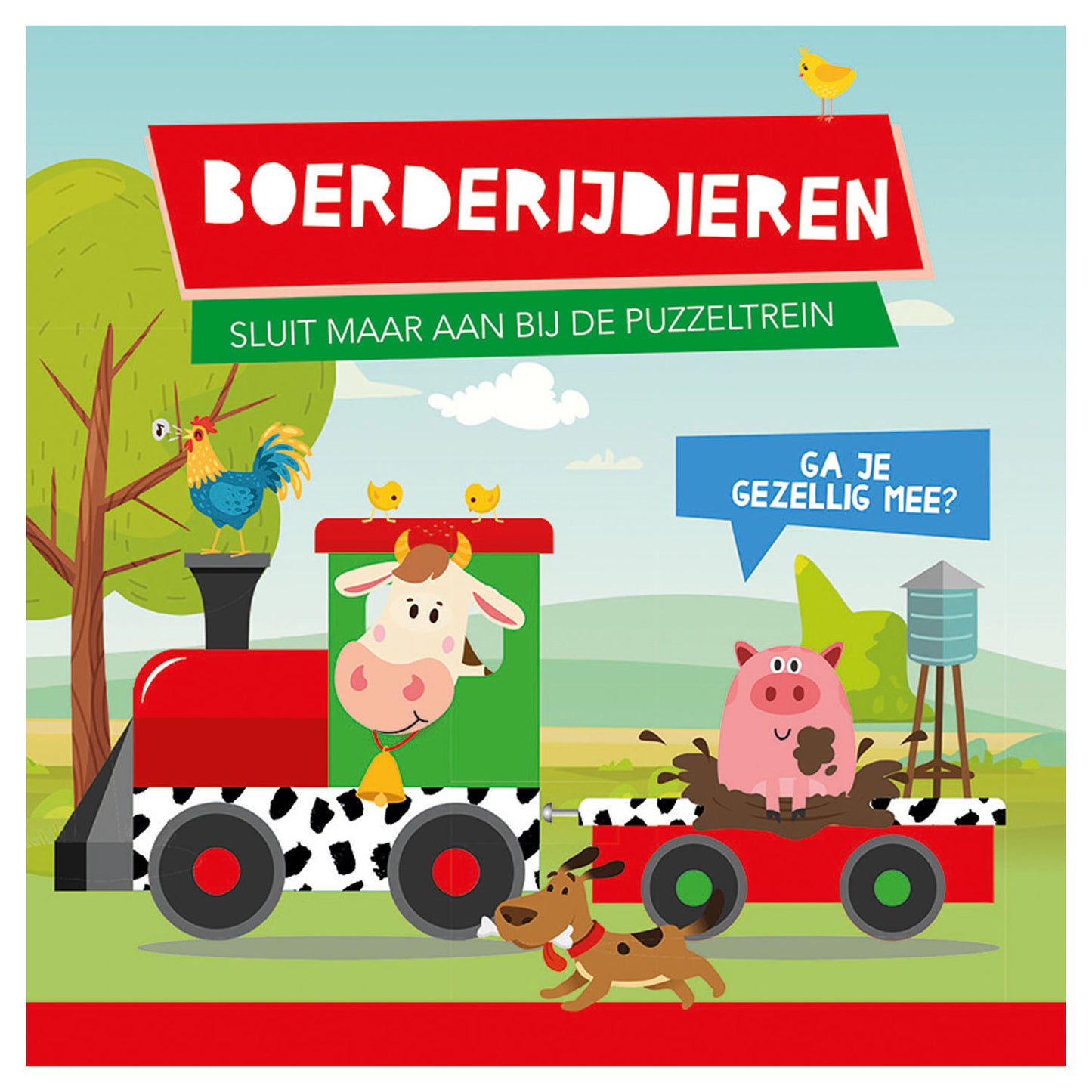 Lantern Publishers Libro y Puzzle Train Farm Dieren