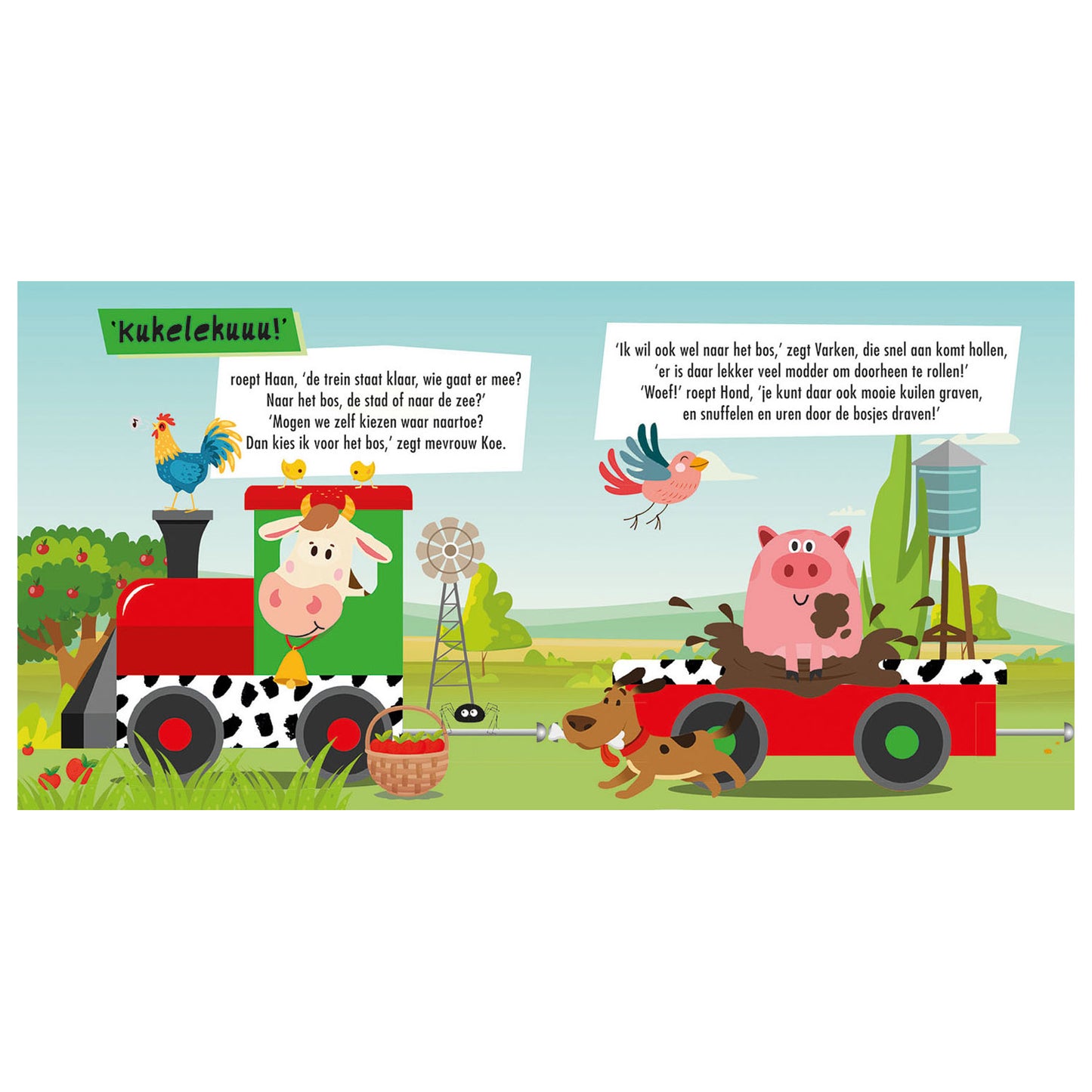 Lantern Publishers Book and Puzzle Train Farm Dieren