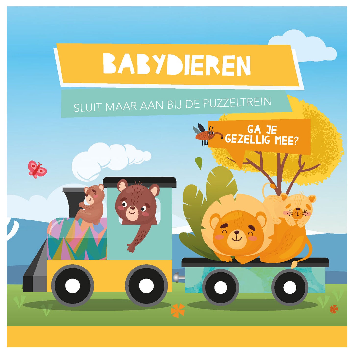 Lantern Publishers Book and Puzzle Train Baby Animals