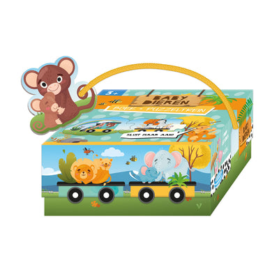 Lantern Publishers Book and Puzzle train Baby animals
