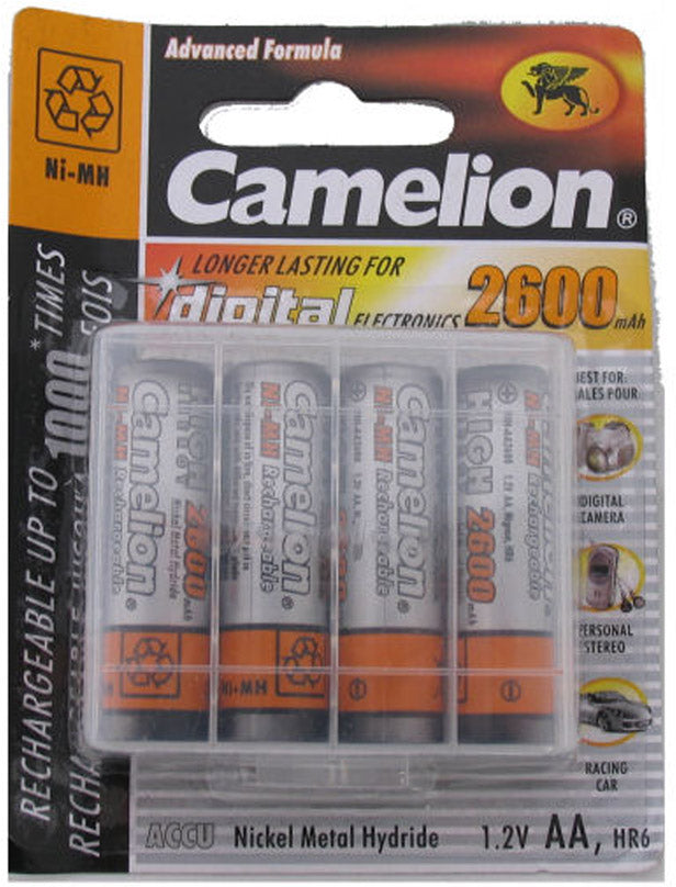 Batteria Camelion ricaricabile AA LR06 NIMH 1.5V 2600 mAh (4 pezzi)