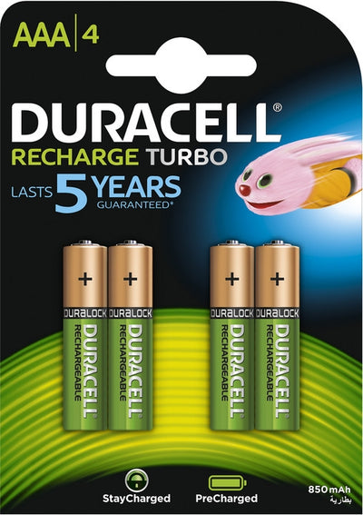 Batteria Duracell La batteria ricaricabile AAA HR03 NIMH 1.2V 750 mAh (4 pezzi)