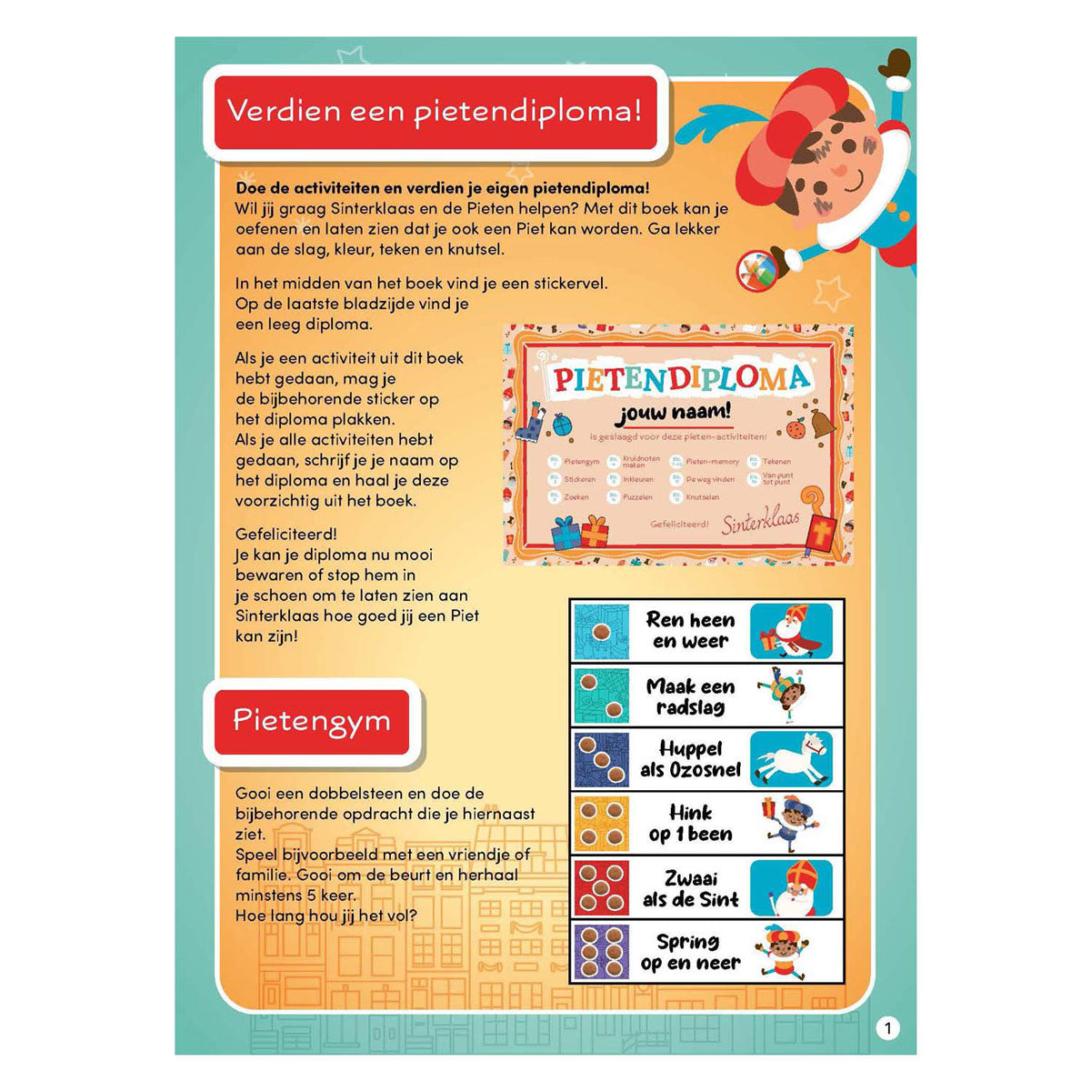 Rebo editores Sinterklaas Pete libro de diploma con pegatinas