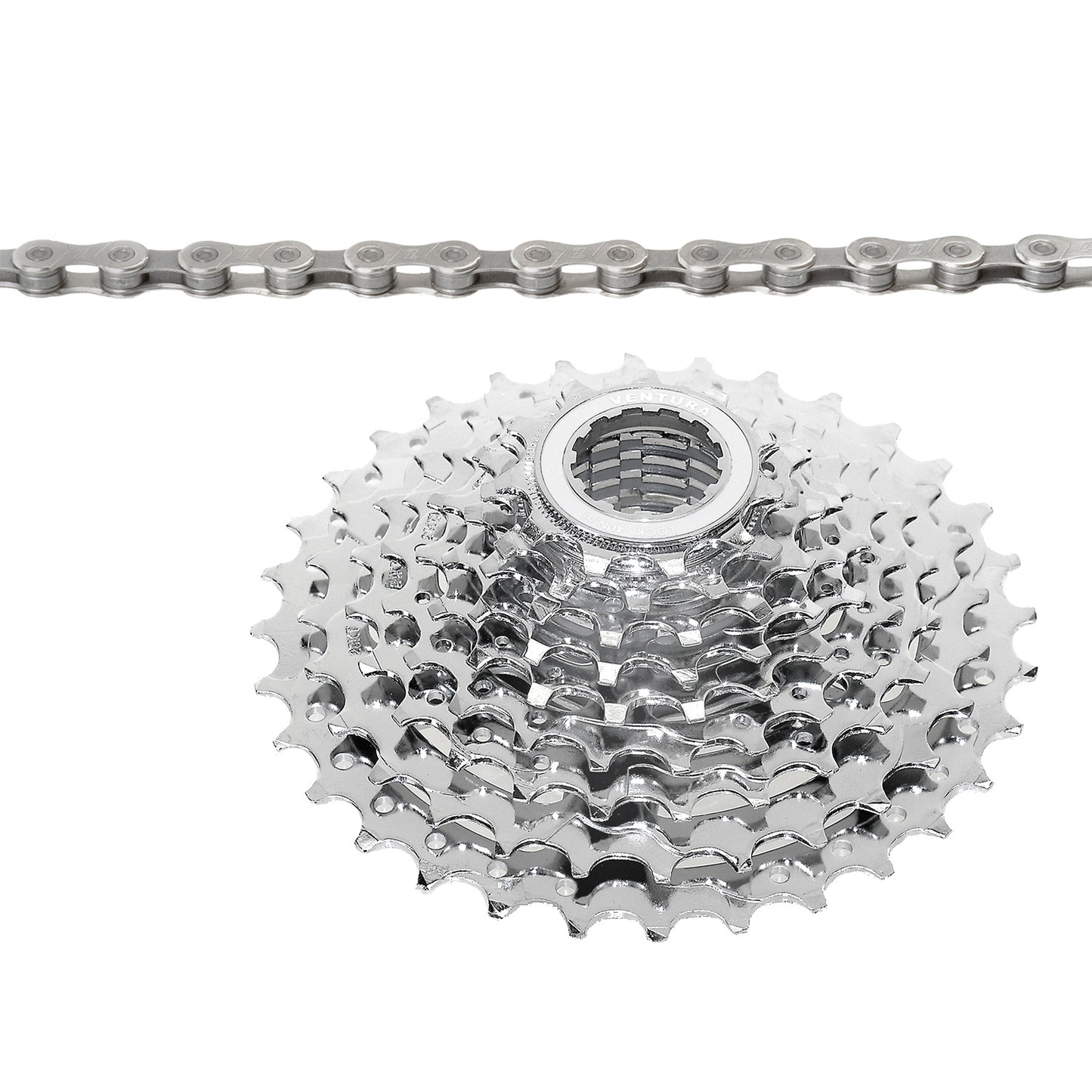 Ventura Set Cassette + Necklace 9S 11-32t Silver