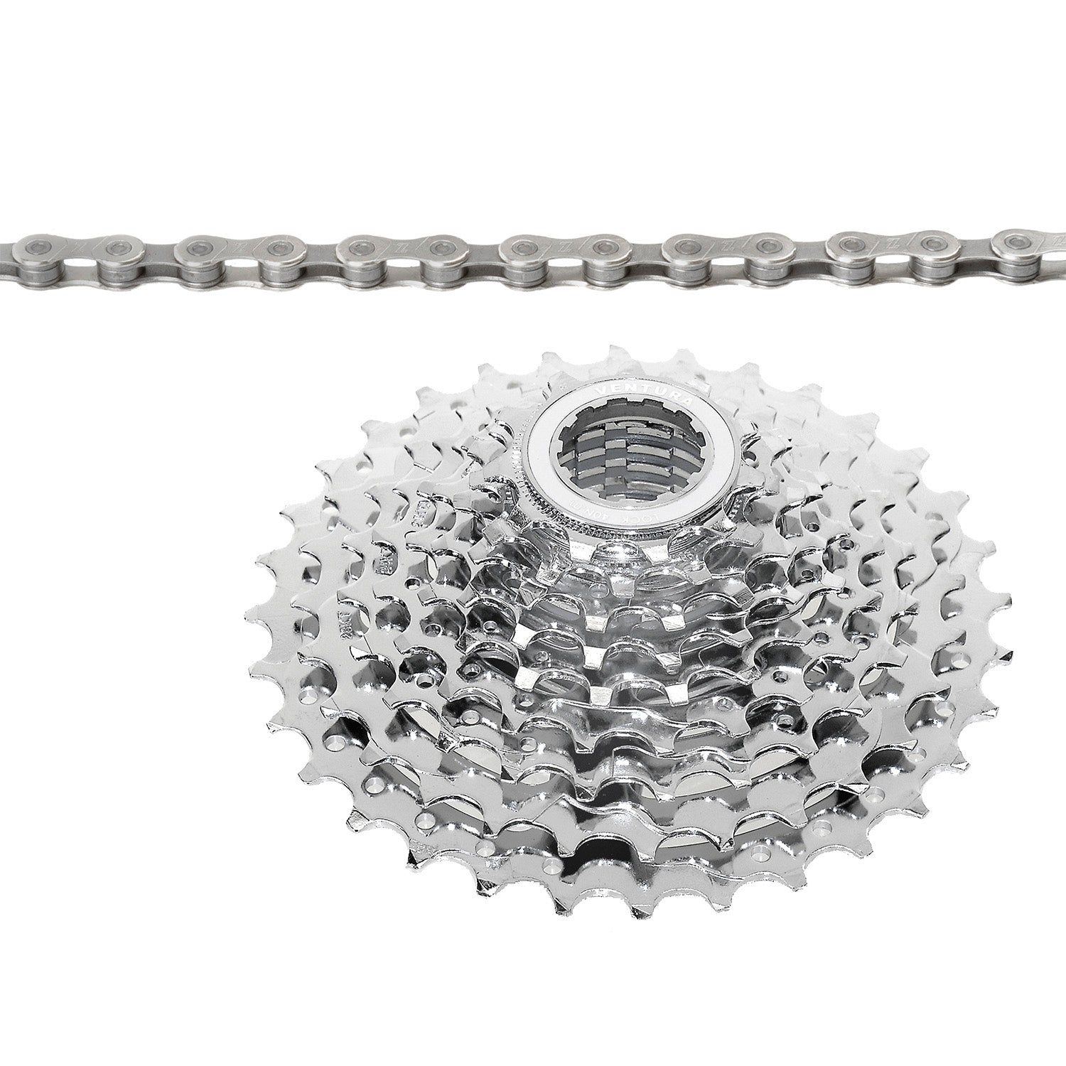 Ventura Set Cassette + Necklace 9S 11-32t Silver