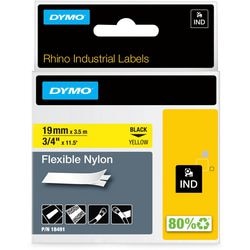 Nastro per etichette Dymo rhino nero su giallo 19 mm x 3,5 m