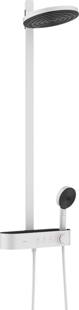 Hansgrohe pulsafy s showerpipe 2jet mt doccia tablet select 400 bianco opaco
