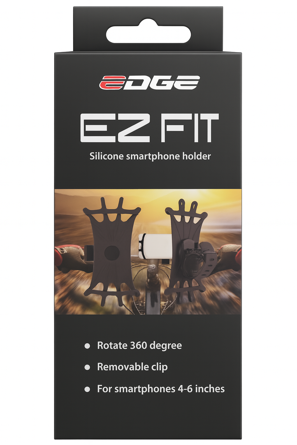 Edge telefoonhouder ez fit - 360° - siliconen - zwart