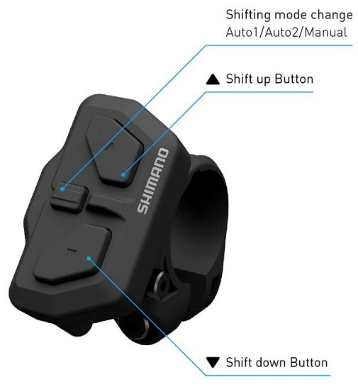 Unidad de interruptor Shimano (derecha) Pasos DI2 SW-EN600-R 22.2 mm Klemming