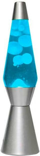 Lampada lava I-total rocket - blu con lava bianca - 40 x 11 cm - vetro alluminio -