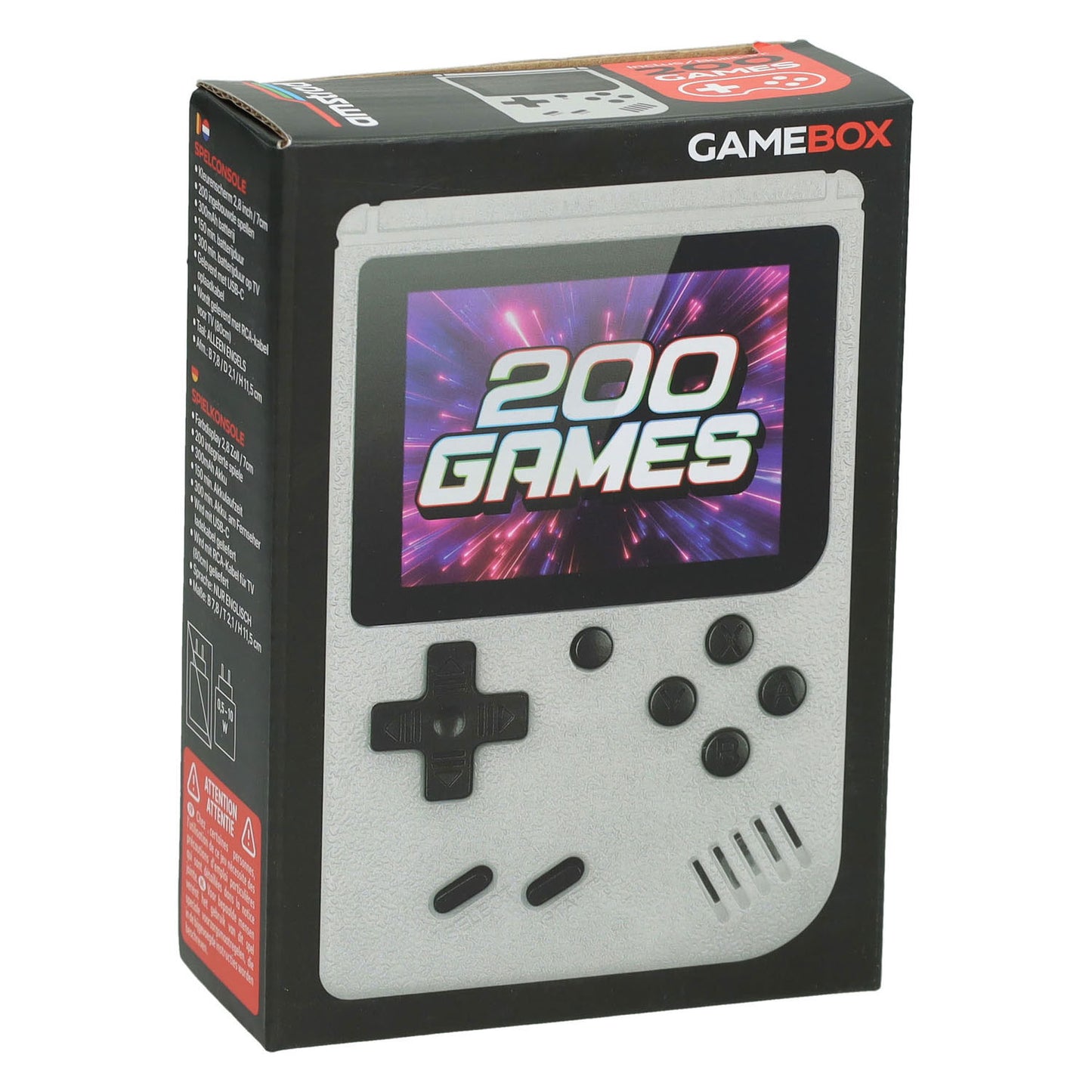 Gamebox - console di gioco portatile con 200 giochi - bianco