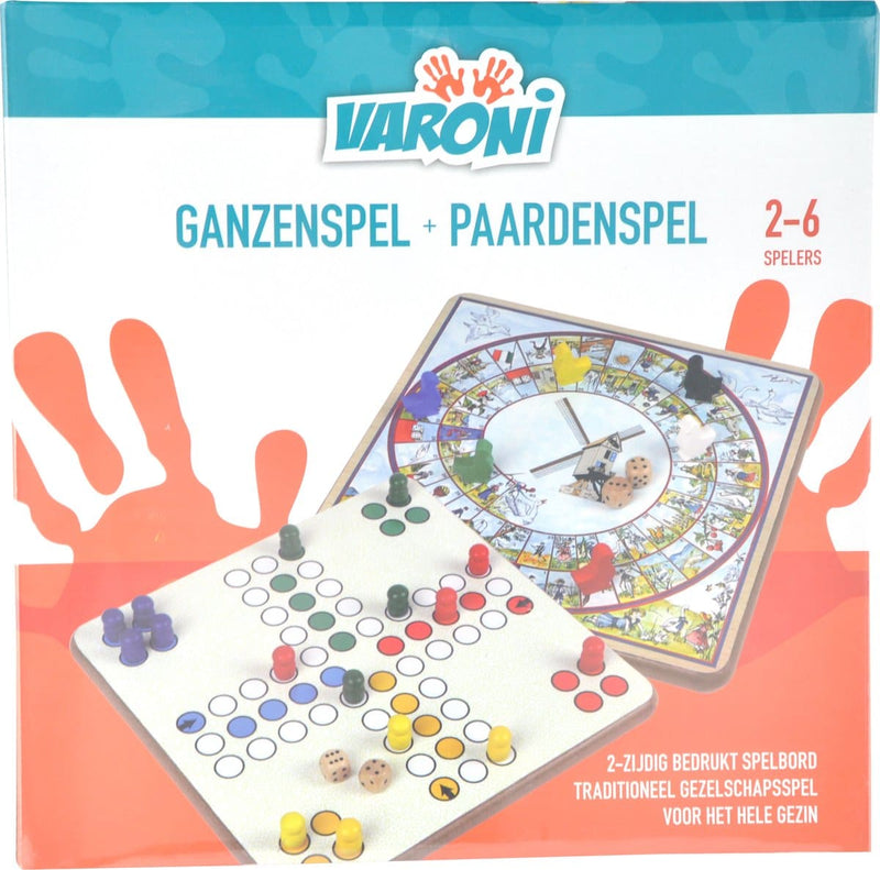 Gioco di cavalli in legno (non infastidirsi) e 2 lati di Goose Board