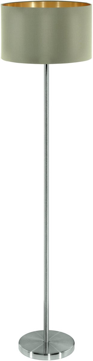 Lampada da terra Eglo maserlo - e27 - 151 cm - tessuto - grigio tortora oro