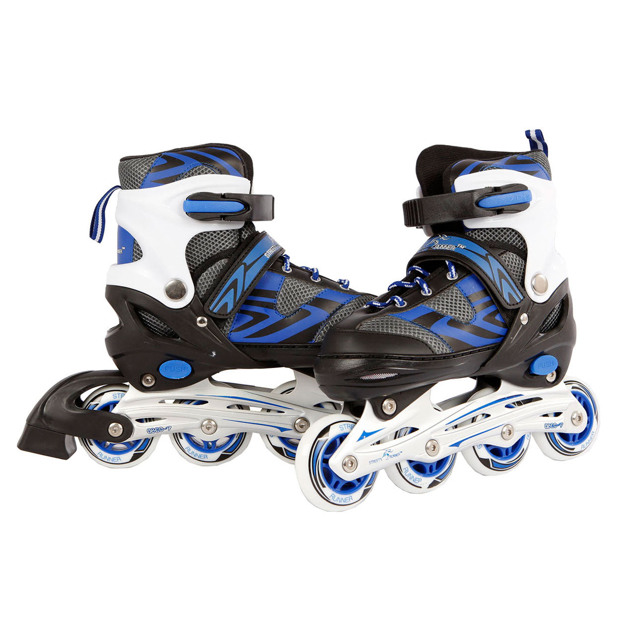 Street rider kinder skeelers blauw zwart, maat 29-32