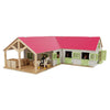 Kids Globe Globe Globe Paardenhoekstal con 3 cajas y almacenamiento de rosa 1:24