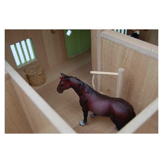 Kids Globe Globe Globe Paardenhoekstal con 3 cajas y almacenamiento de rosa 1:24