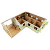 Kids Globe Globe Globe Paardenhoekstal con 3 cajas y almacenamiento de rosa 1:24