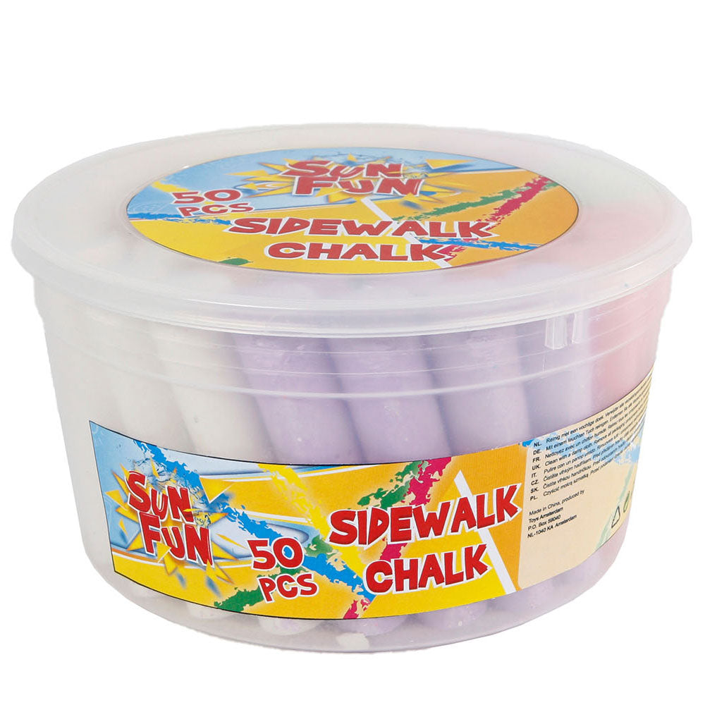 Sun fun stoepkrijt in emmer, 50st.
