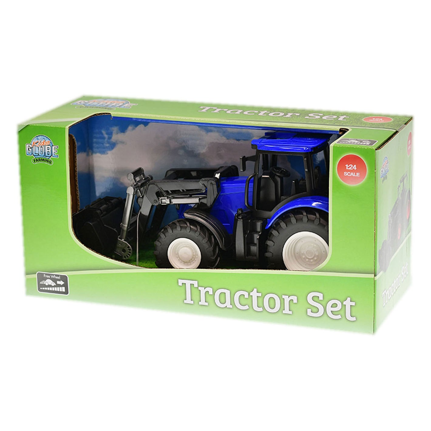 Kids Globe Globe Tractor con caricatore anteriore blu