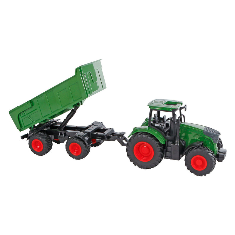 Kids Globe Globe Tractor con Trailer Green, 41 cm
