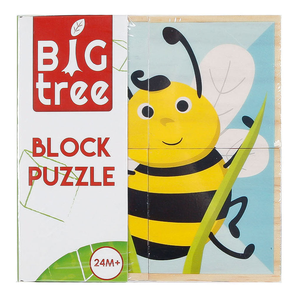 Animali di puzzle a blocchi di legno FSC, 4st.