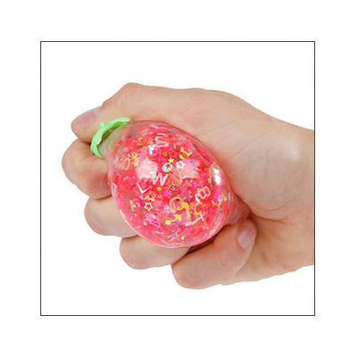 palla da spremitura alla fragola glitter, 6 cm