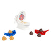 Poo poep schieten in het toilet kinderspel