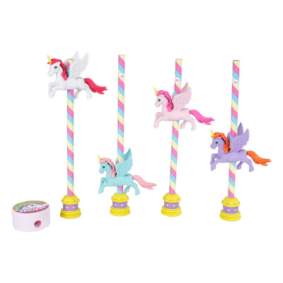 lápices de unicornio con borrador de borrador y lápiz