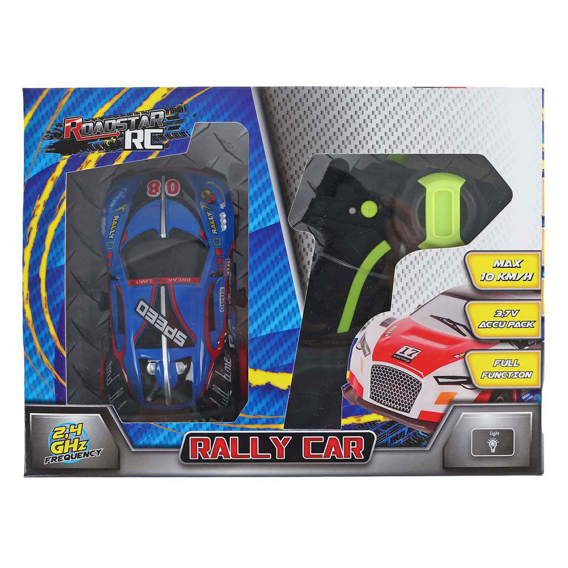 RC Roadstar RC Rally Rally Auto con leggero 2,4 GHz blu, 13 cm