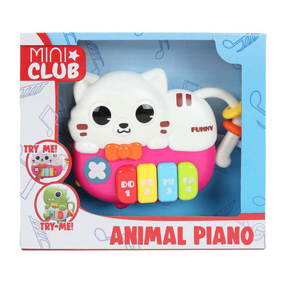 Mini club poes dierenpiano met licht geluid 15cm